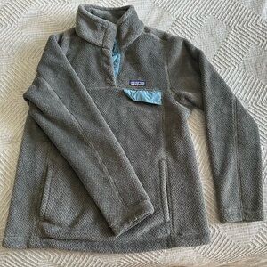 Patagonia Gray Fleece with Blue Trim